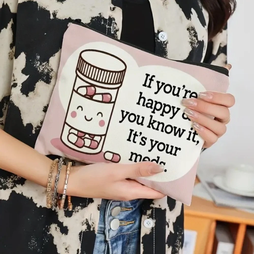 **BUY NOW** "Happy Meds" Fun Cosmetic Bag - Picture 4 of 4